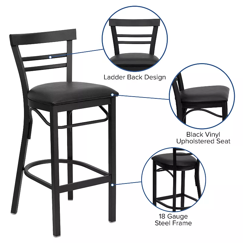 Flash Furniture HERCULES Series Ladder Back Bar Stool