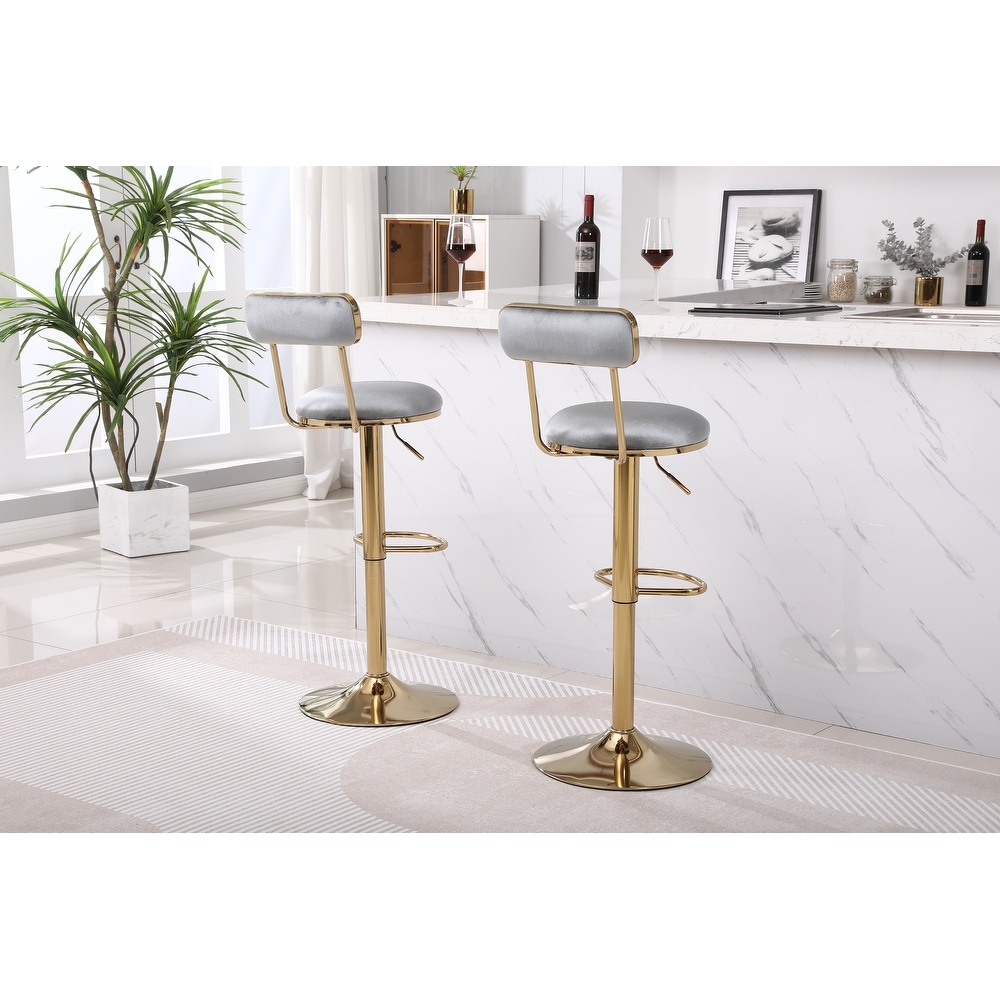 Bar Stools with Back and Footrest Counter Height Dining Chairs 2pcs/ctn