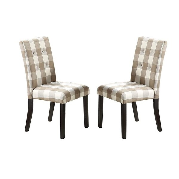 Dining Room Chairs Polyfiber Tufted Set of 2