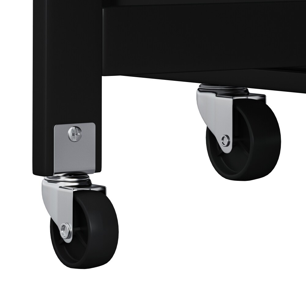 Kitchen Island Cart with 2 Door and 2 Drawers and Foldable Table Top