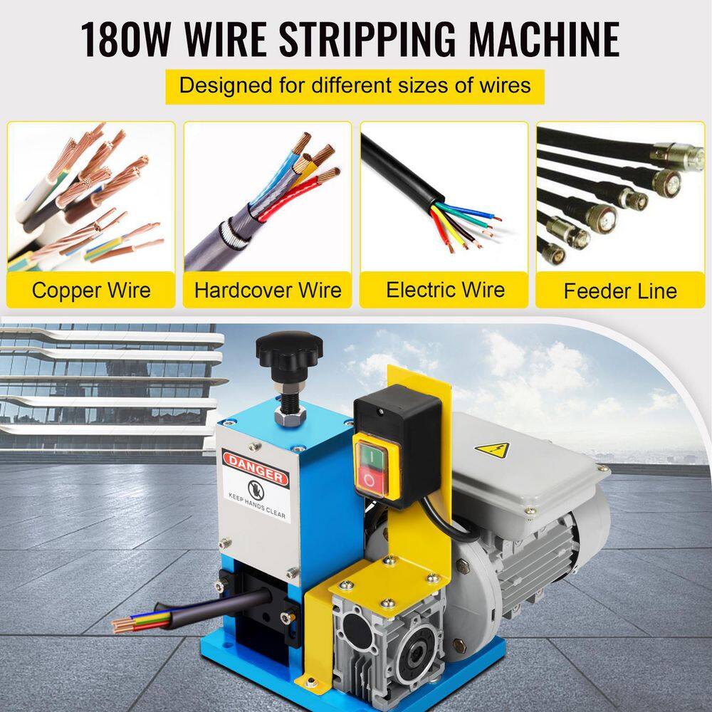 VEVOR Cable Wire Stripping Machine 0.06 in. x 0.98 in. Electric Wire Stripper 1 Cutting Blade for Cutting and Stripping HXSMS-025HLLHJBXJV1