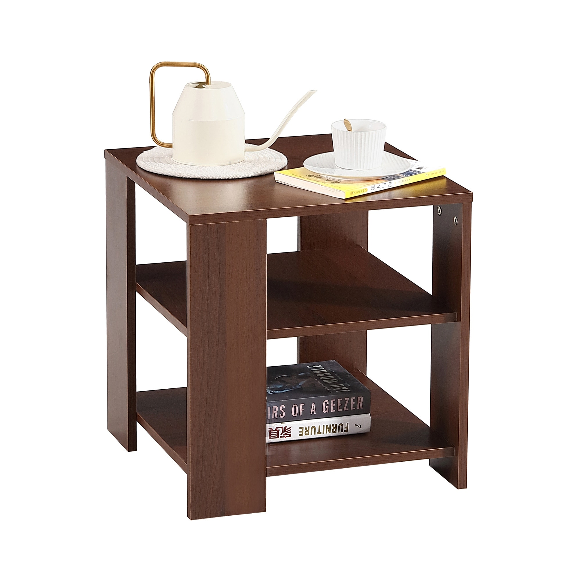 Square Side Table， 3-tier End Table