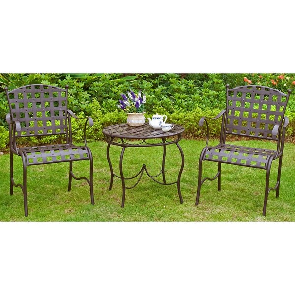 Santa Fe Nailhead 3piece Iron Bistro Set