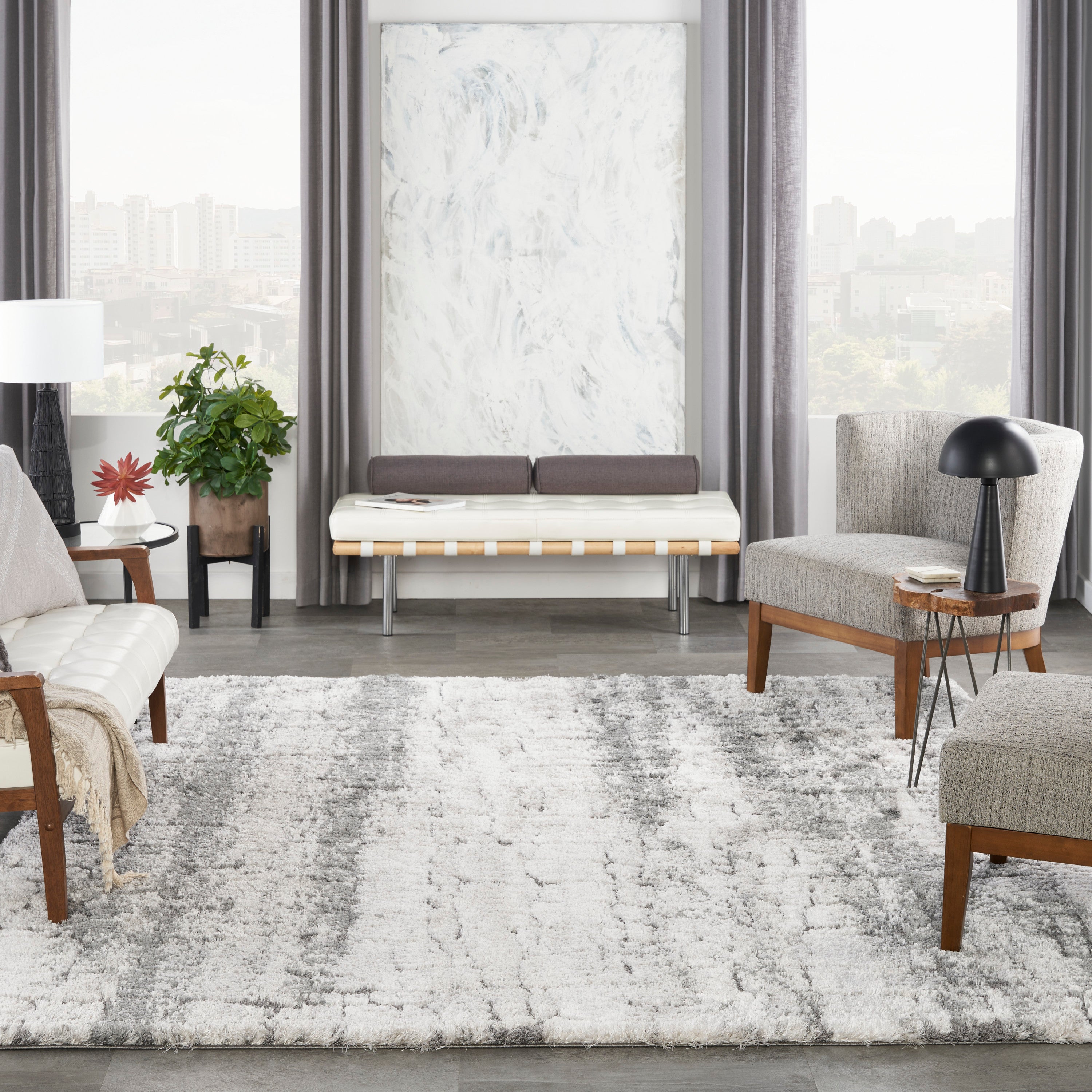 Dreamy Shag Ivory/Charcoal Rug