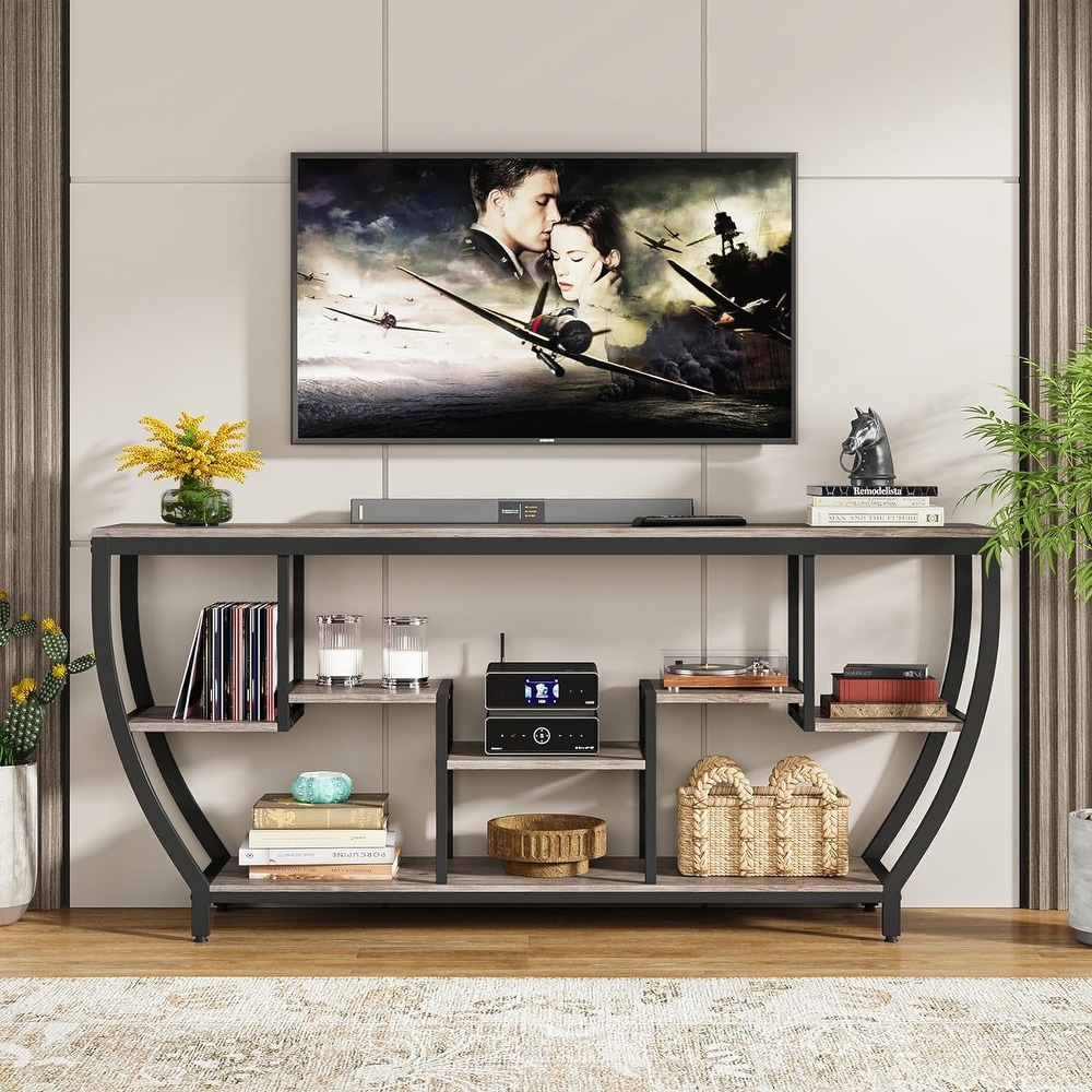 70.9 Inch Extra Long Console Table with Shelves Sofa Console Table