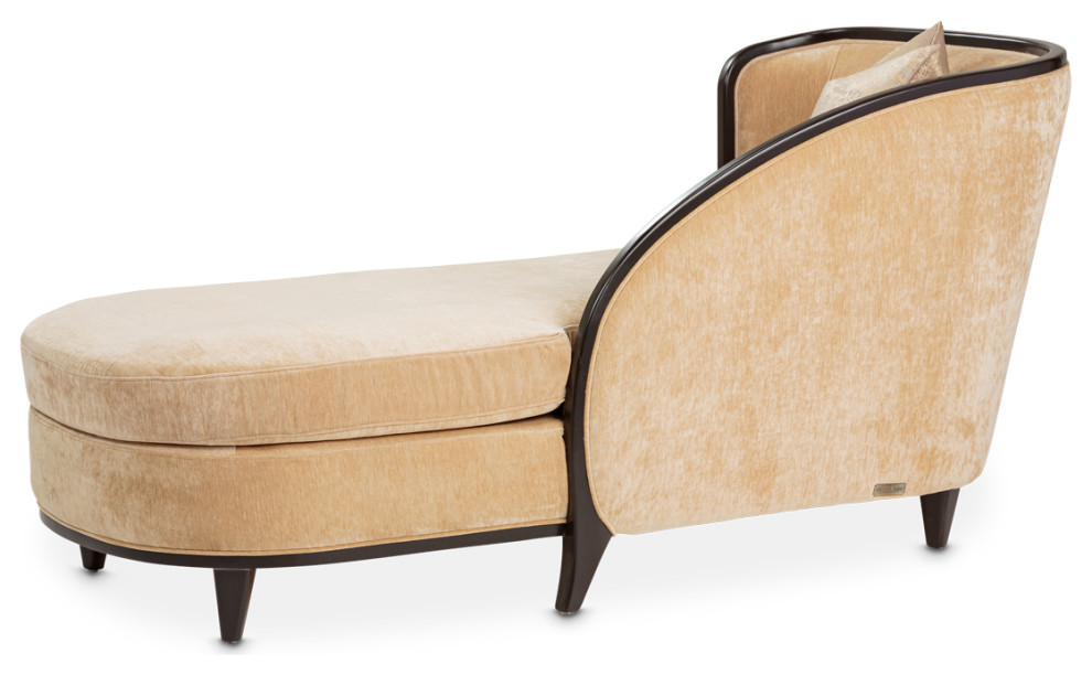 Malibu Crest Chaise   Honey/Dark Espresso   Midcentury   Indoor Chaise Lounge Chairs   by Michael Amini  Houzz