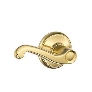 Schlage Flair Bright Brass Passage HallCloset Door Handle F10 V FLA 605