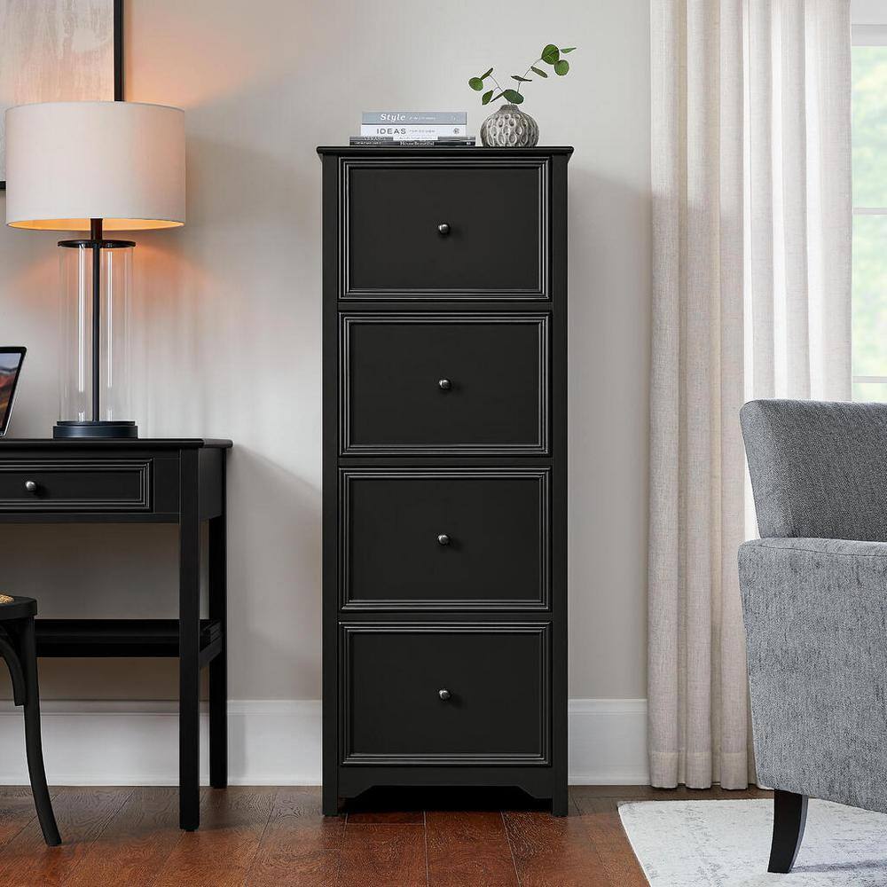 Home Decorators Collection Bradstone 4 Drawer Charcoal Black File Cabinet JS-3422-B