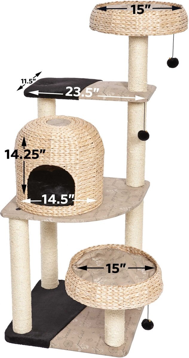 MidWest Feline Nuvo Biscayne 59.75-in Modern Wicker Cat Tree and Condo