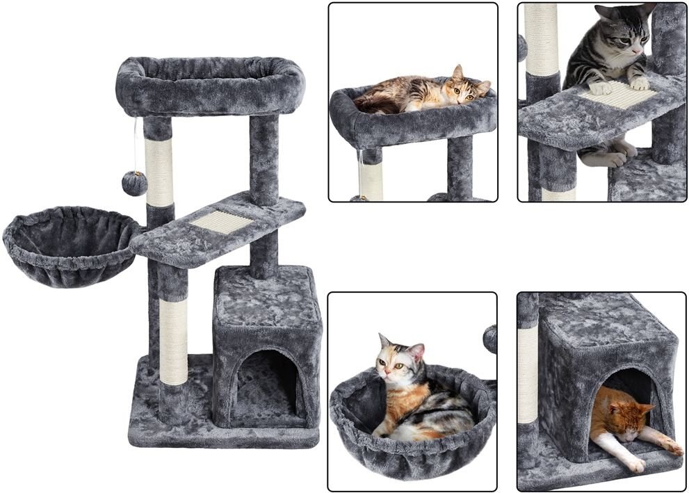 Yaheetech 33-in Plush Cover Cat Tree