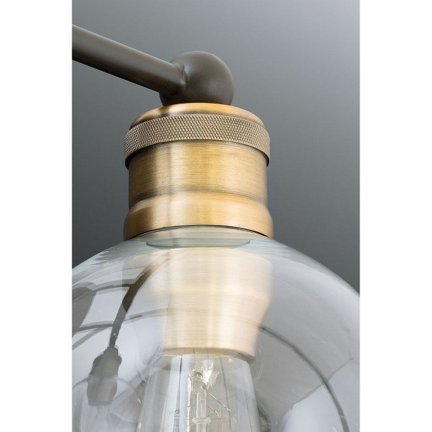 Progress Lighting Hansford 1 light Bath Vanity Fixture Polished Nickel Clear Spherical Shade