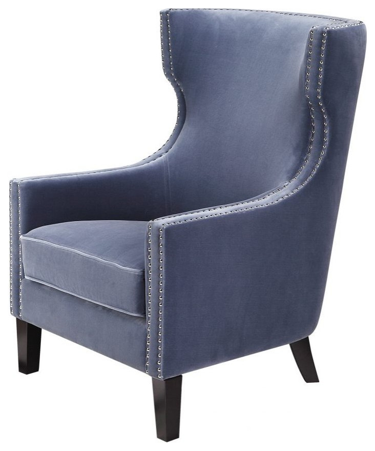 Valley Arm Chair Blue   Transitional   Armchairs And Accent Chairs   by Old Bones Co.  Studios  Houzz