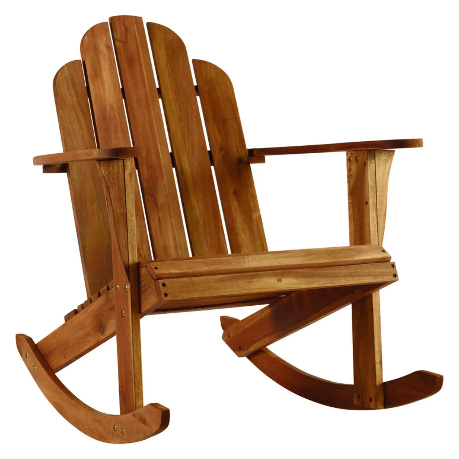 Decor Tahoe Brown Wood Frame Adirondack Rocking Chair