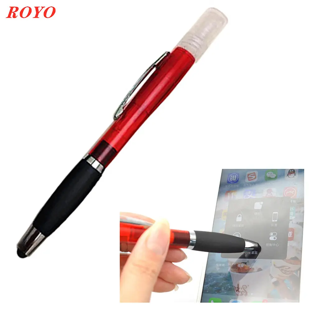 New Promotional Spray Disinfection Ballpoint Pen Touch Stylus Sprayer Perfume Bottle Pen Liquid Hand Soap Mosquito Repellent Pen