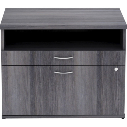 Lorell Relevance Series Charcoal Laminate Office Furniture Credenza - 2-Drawer (16213)