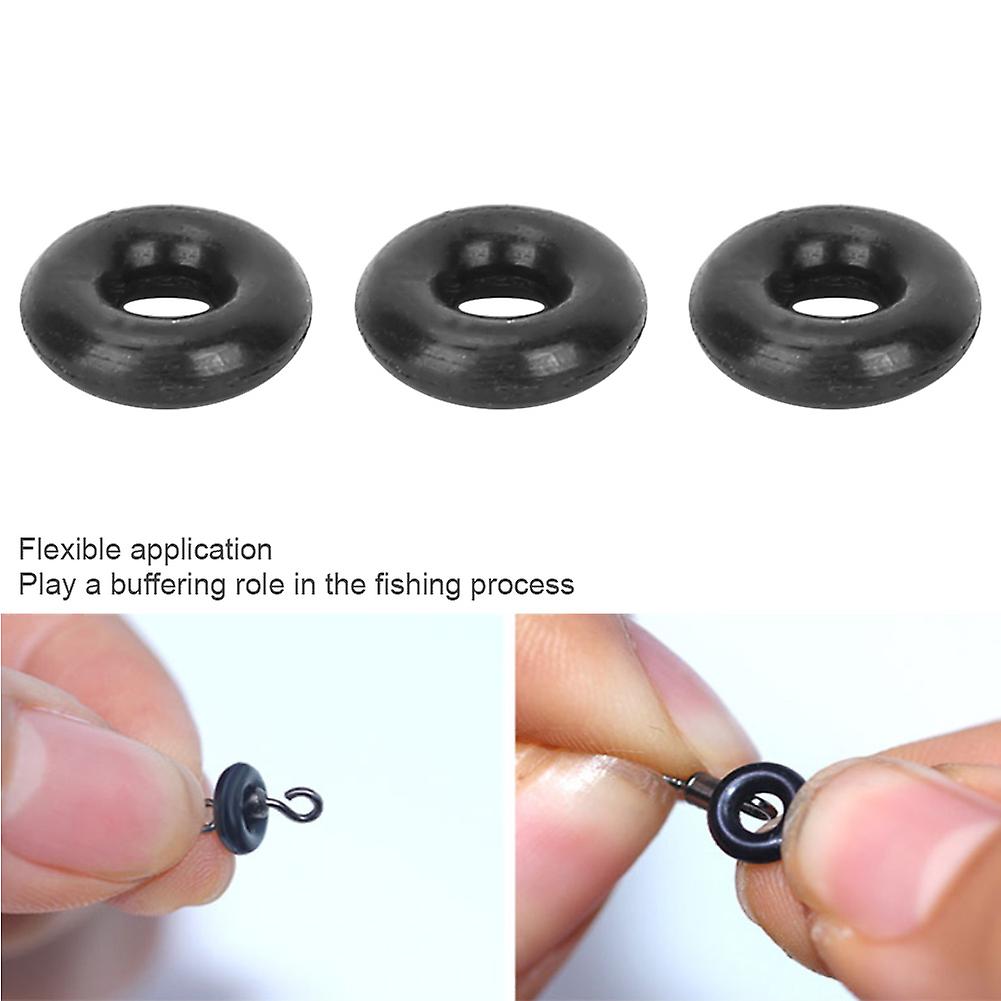 500pcs Black Rubber Fishing Bite O-rings Fishing O-rings Indicator Tools Accessories (s)