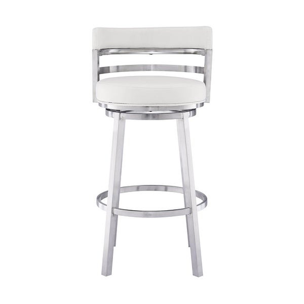 Madrid Bar Stool with 360-Degree Swivel， White - as show