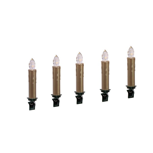 Kurt Adler Battery operated Taper Led Candle With Clips 5 Piece Set