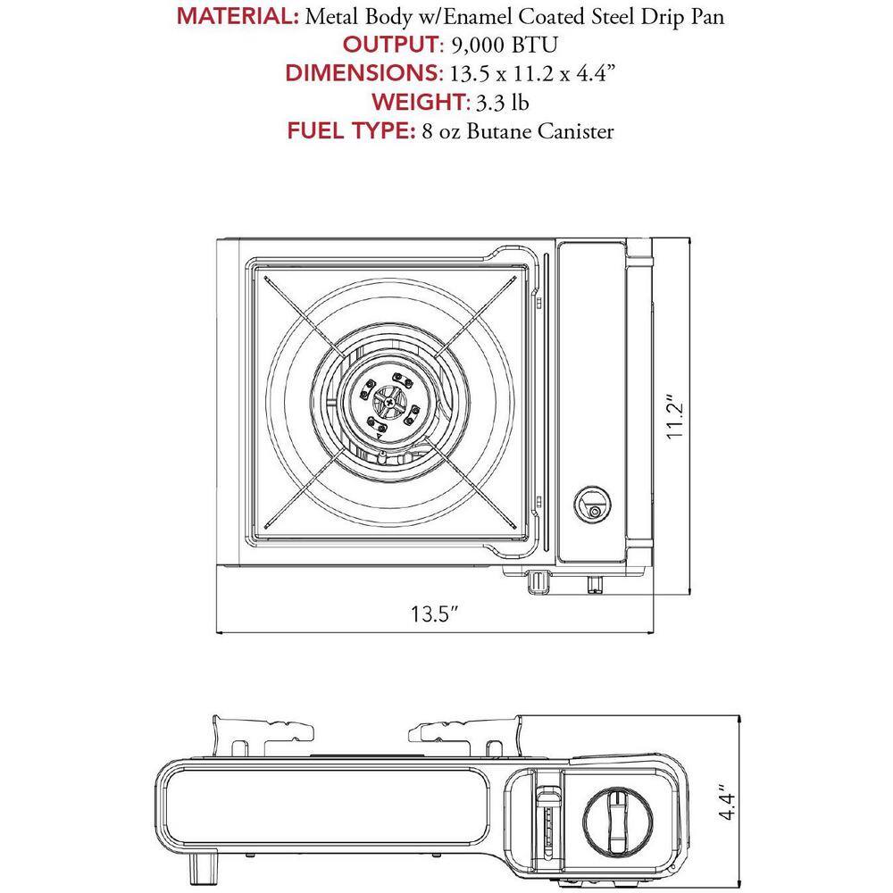 Gas ONE Butane Gas Stove with 4 Butane Fuel Canister Catridge