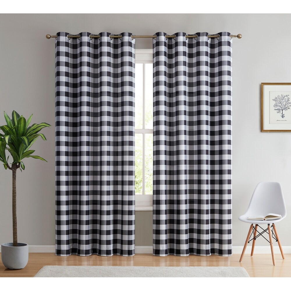 Home   Linens Bogota Buffalo Textured Light Filtering Grommet Lightweight Window Curtains Bedroom   Living Room  2 Panels