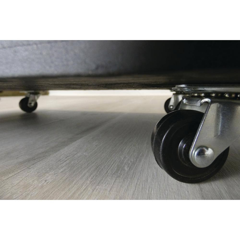 Everbilt 1-12 in. Black Soft Rubber and Steel Swivel Plate Caster with 40 lb. Load Rating 49489