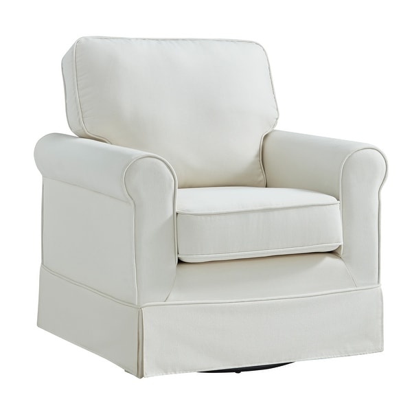 Fallon Rolled Arm Cotton Fabric Swivel Chair by iNSPIRE Q Classic