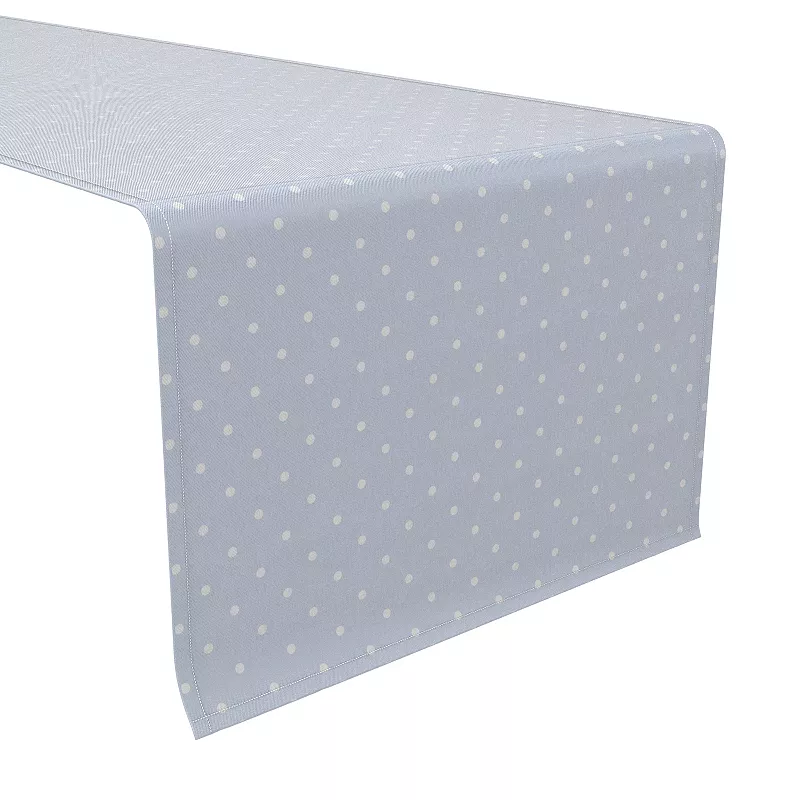 Table Runner， 100% Cotton， 16x90， Mini Dots Blue