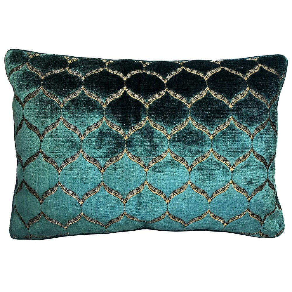 Rodeo Home Eliza Luxury Geomtric Cut Velvet Lumbar Pillow