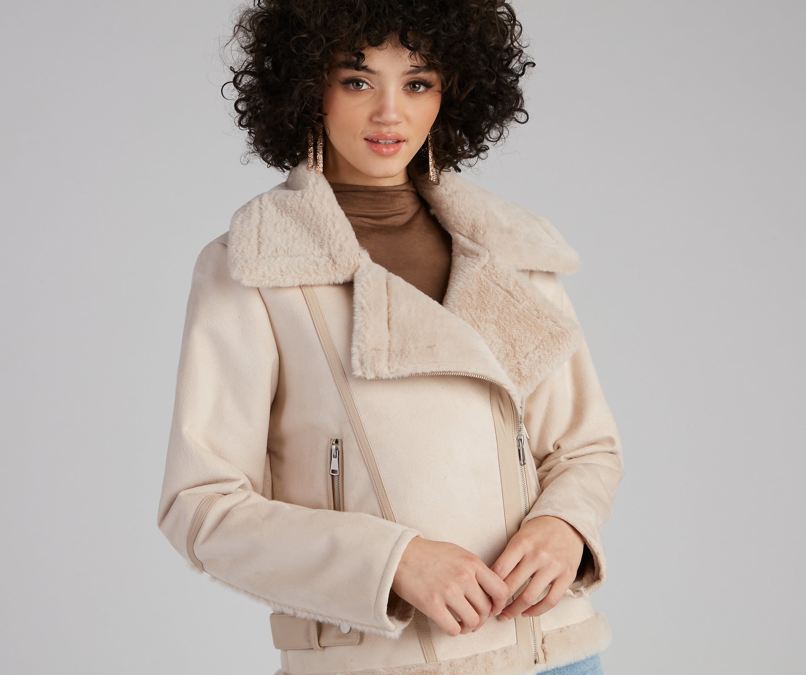 Luxe And Chic Sherpa Moto Coat