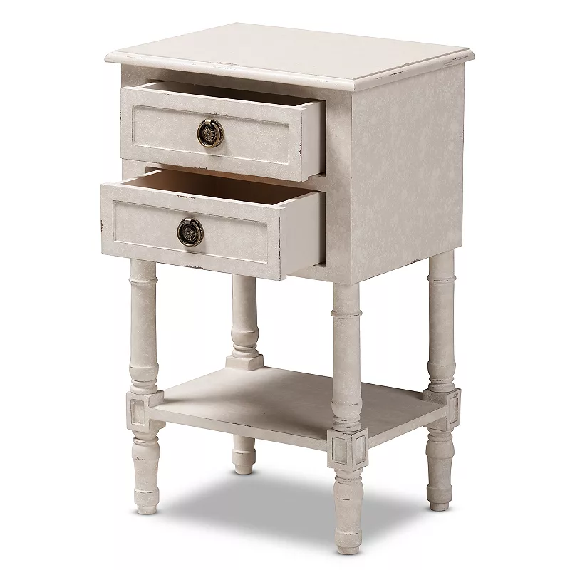 Baxton Studio Lenore White Nightstand