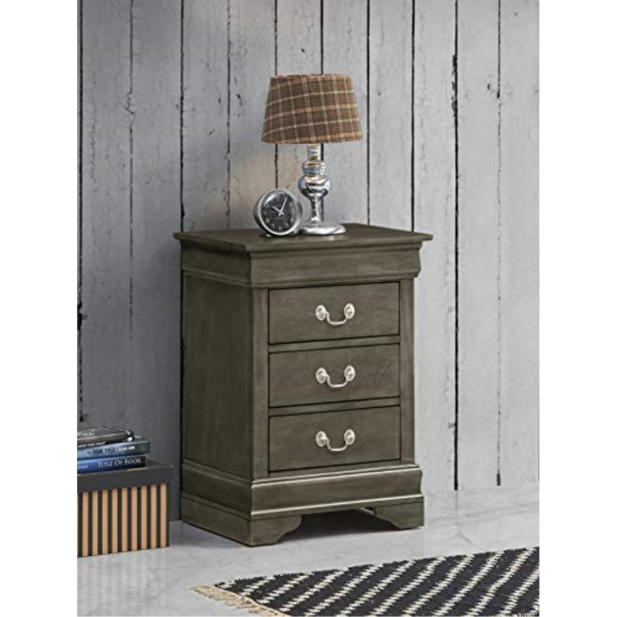 Glory Furniture Louis Phillipe G3105-3N 3 Drawer Nightstand , Gray