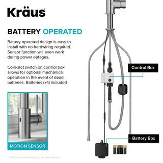 KRAUS Oletto Touchless Sensor Commercial Pull-Down Single Handle Kitchen Faucet in Matte Black KSF-2631MB