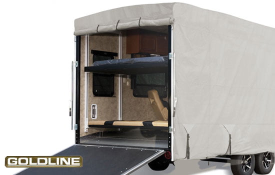 Goldline Fifth Wheel Trailer Covers by Eevelle | Fits 36 - 38 Feet | Gray