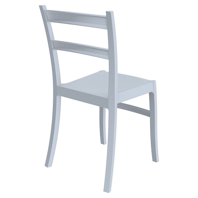 33.5 Silver Gray Solid Patio Dining Armless Chair