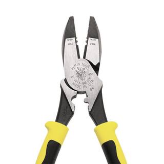 Klein Tools 9 in. High-Leverage Side Cutting Pliers with Wire StripperCrimper J2139NECRN