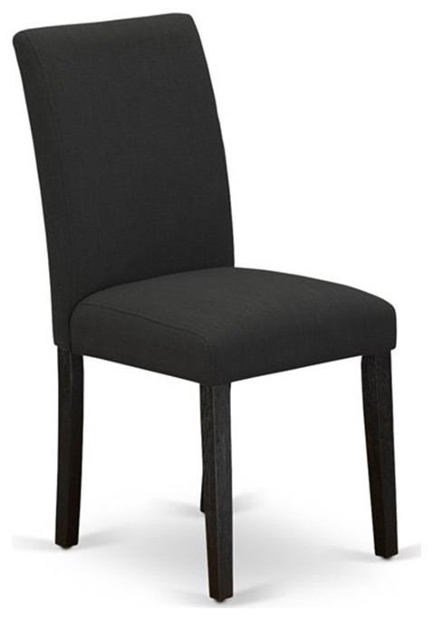 Atlin Designs 36 quotLinen Dining Chairs in Black (Set of 2)   Transitional   Dining Chairs   by Homesquare  Houzz