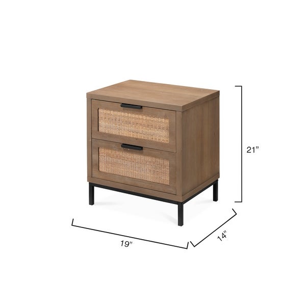 Alden Décor Ian 2 Drawer Side Table