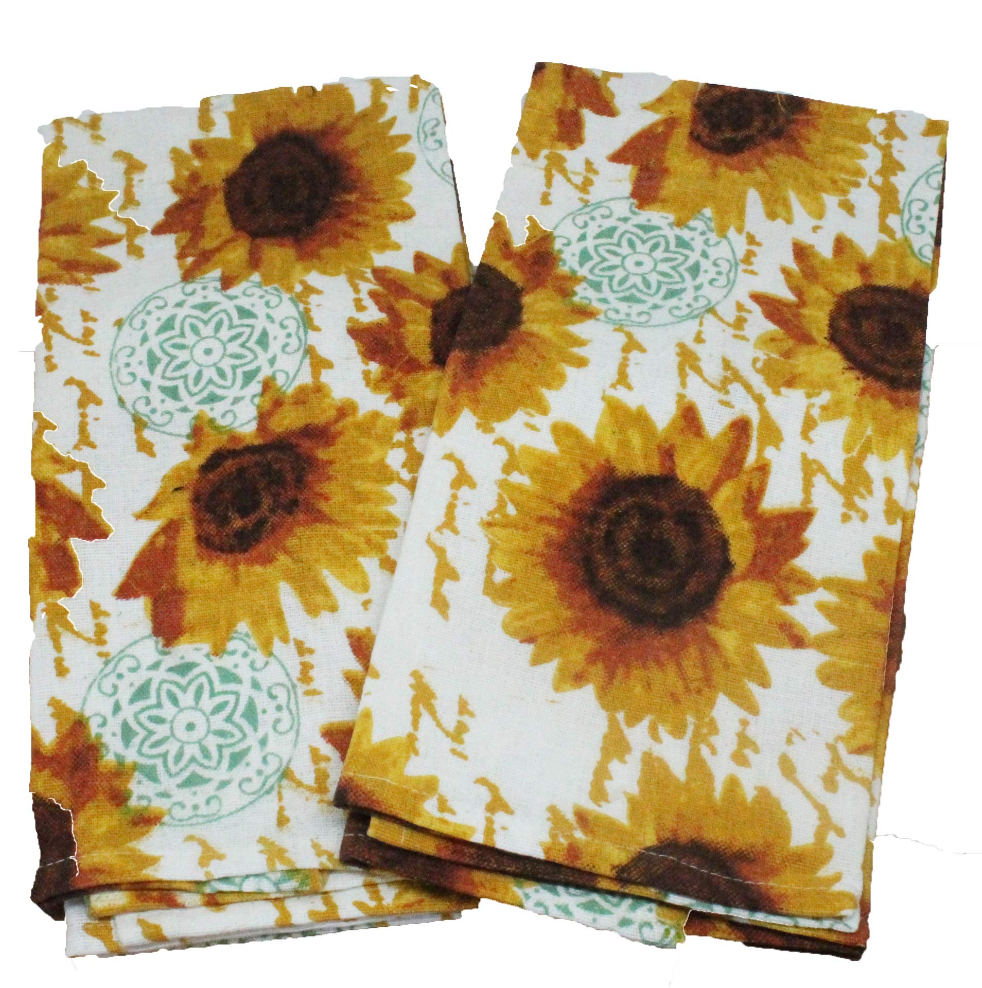 Sunflower Kitchen Towel Set - Sunflower Pot Holder - Sunflower Oven Mitt and Sunflower Placemat - Comes in an Organza Bag so It's Ready for Giving! (8 Pc Mixed Placemat Set)