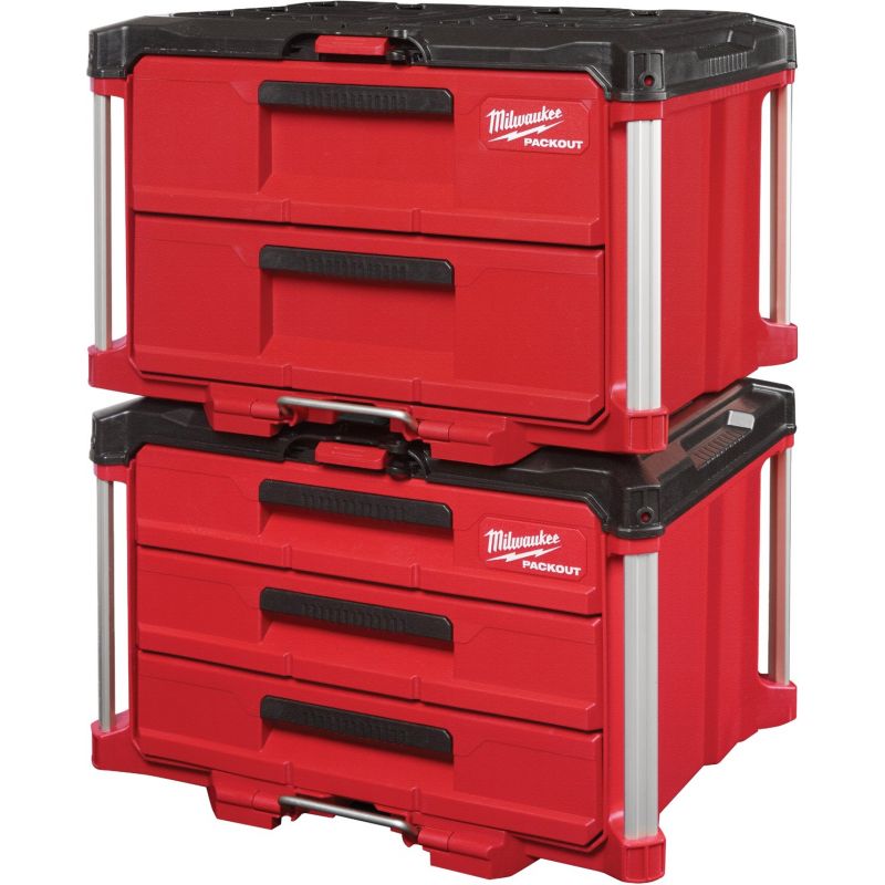 MW PACKOUT Toolbox with Drawers 50 Lb. Red Black