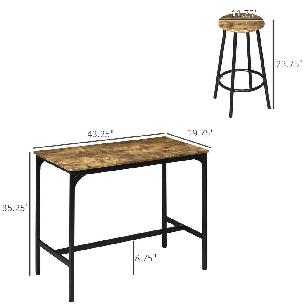 HOMCOM 5 Piece Counter Height Bar Table and Chairs Set