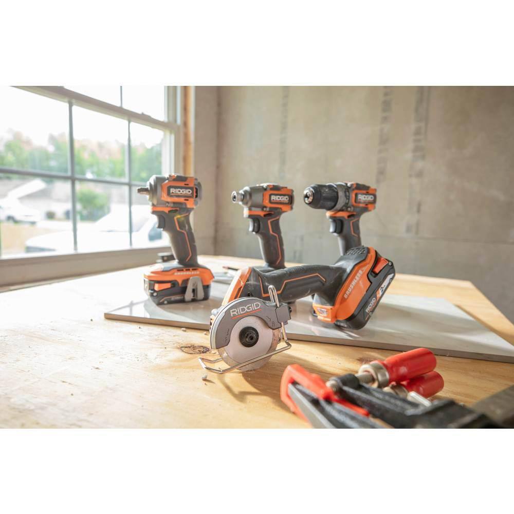 RIDGID 18V SubCompact Brushless Cordless 38 in. Impact Wrench and 18V SubCompact Brushless 12 in. Impact Wrench (Tools Only) R872102SBN