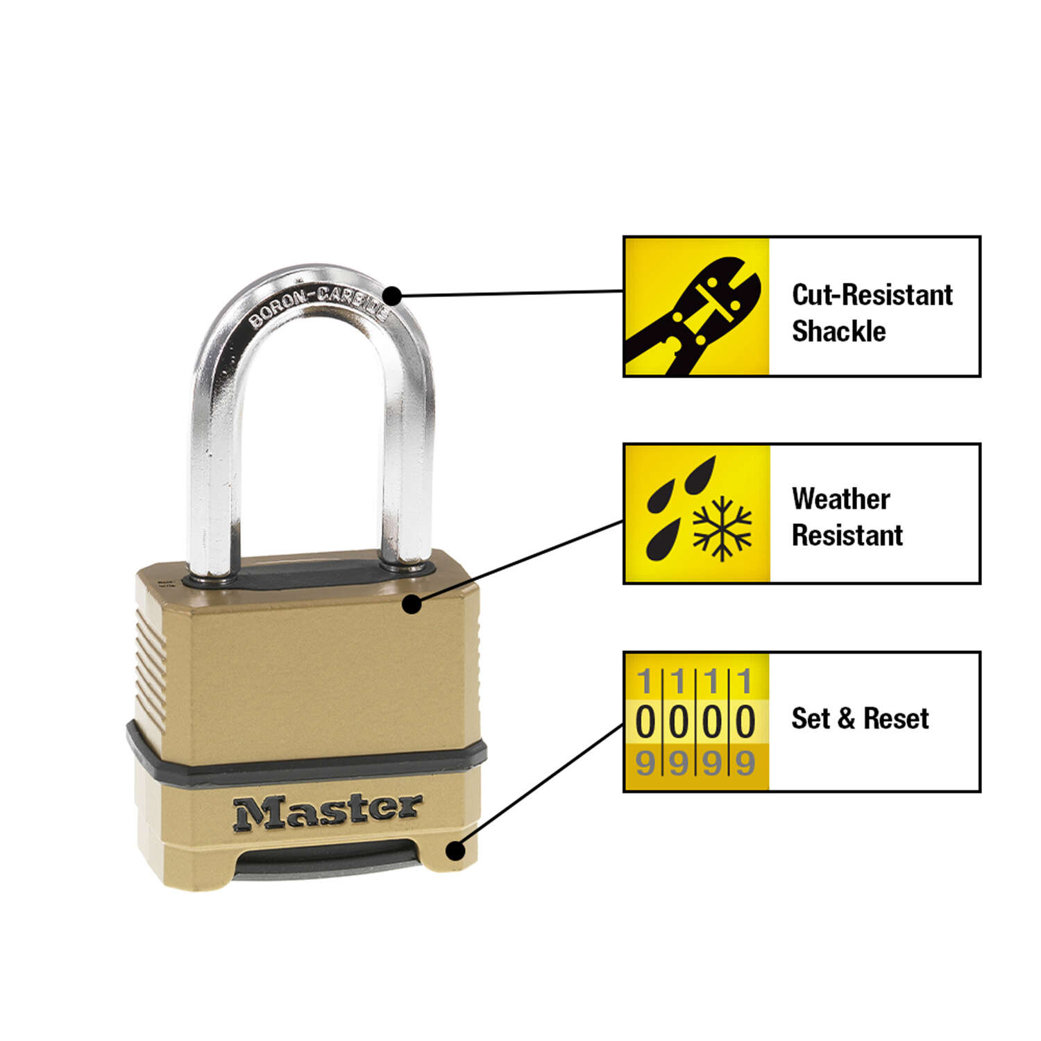 Master Lock 2 in. H X 1-7/32 in. W X 2 in. L Steel Ball Bearing Locking Padlock Keyed Alike