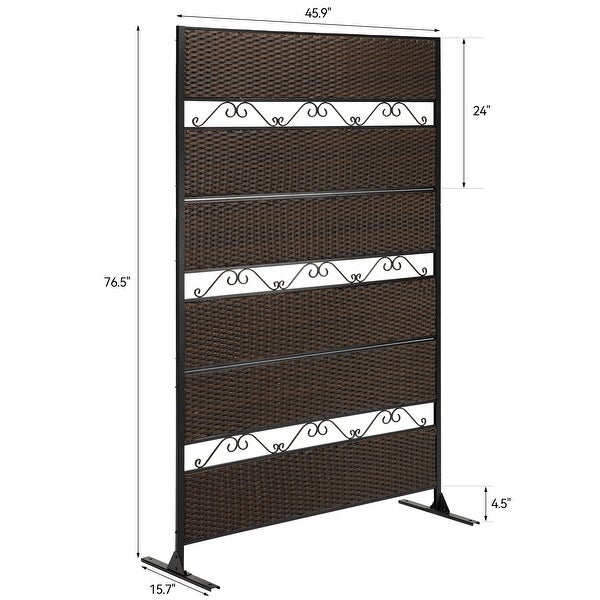 Rattan Outdoor Privacy Screen， Outdoor Divider Decorative Privacy Fence Screen