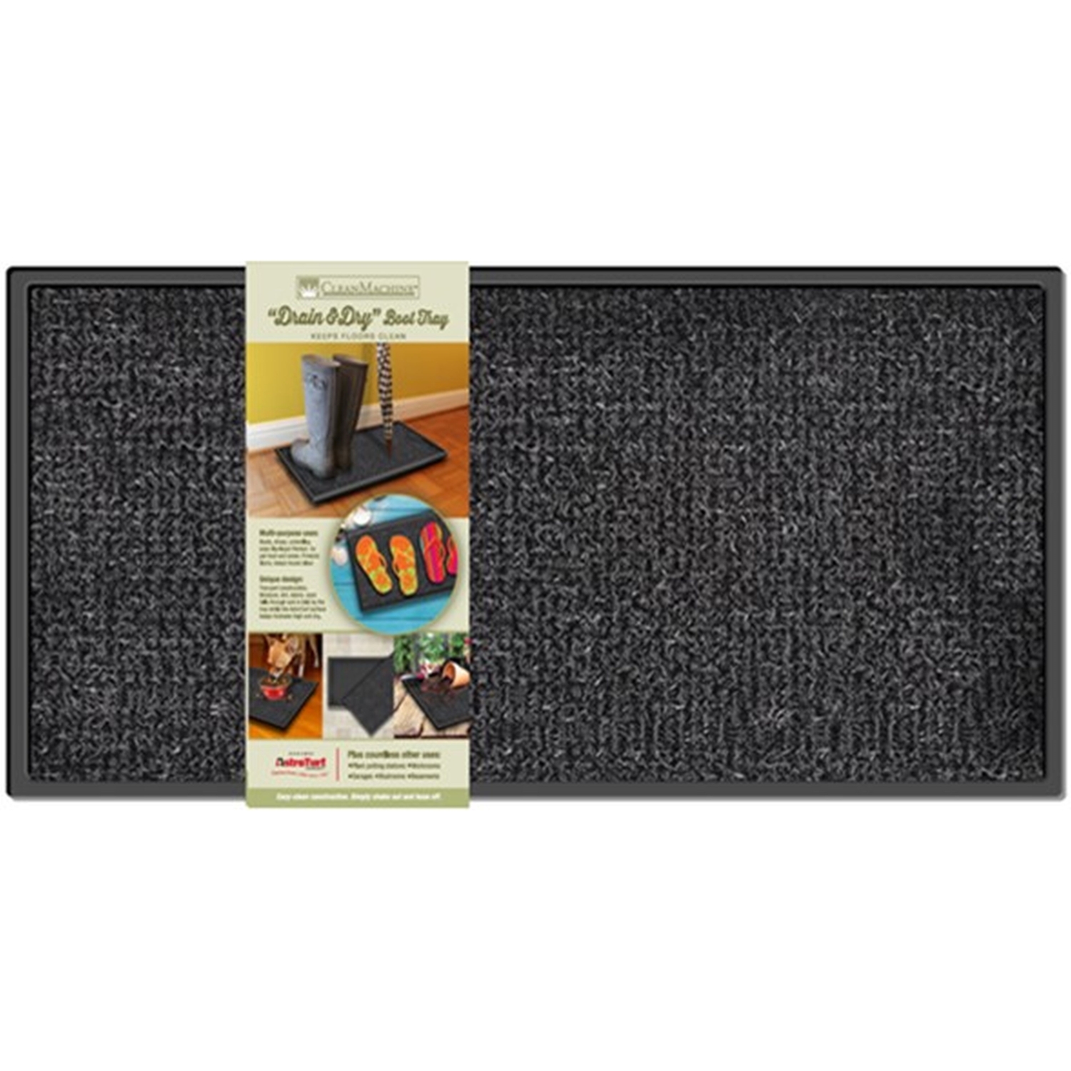 GrassWorx Drain and Dry 28 in. L X 14 in. W Black AstroTurf Boot/Shoe Scraper