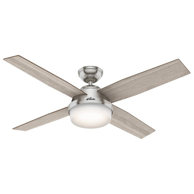 Dempsey Ceiling Fan With Light Kit And Handheld Remote includes Led Light Bulb Hunter Fan