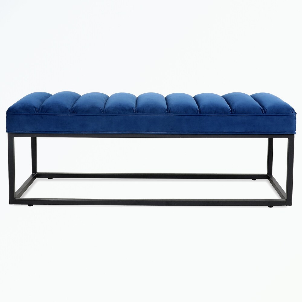 Metal Base Upholstered Bench for Bedroom and Entryway