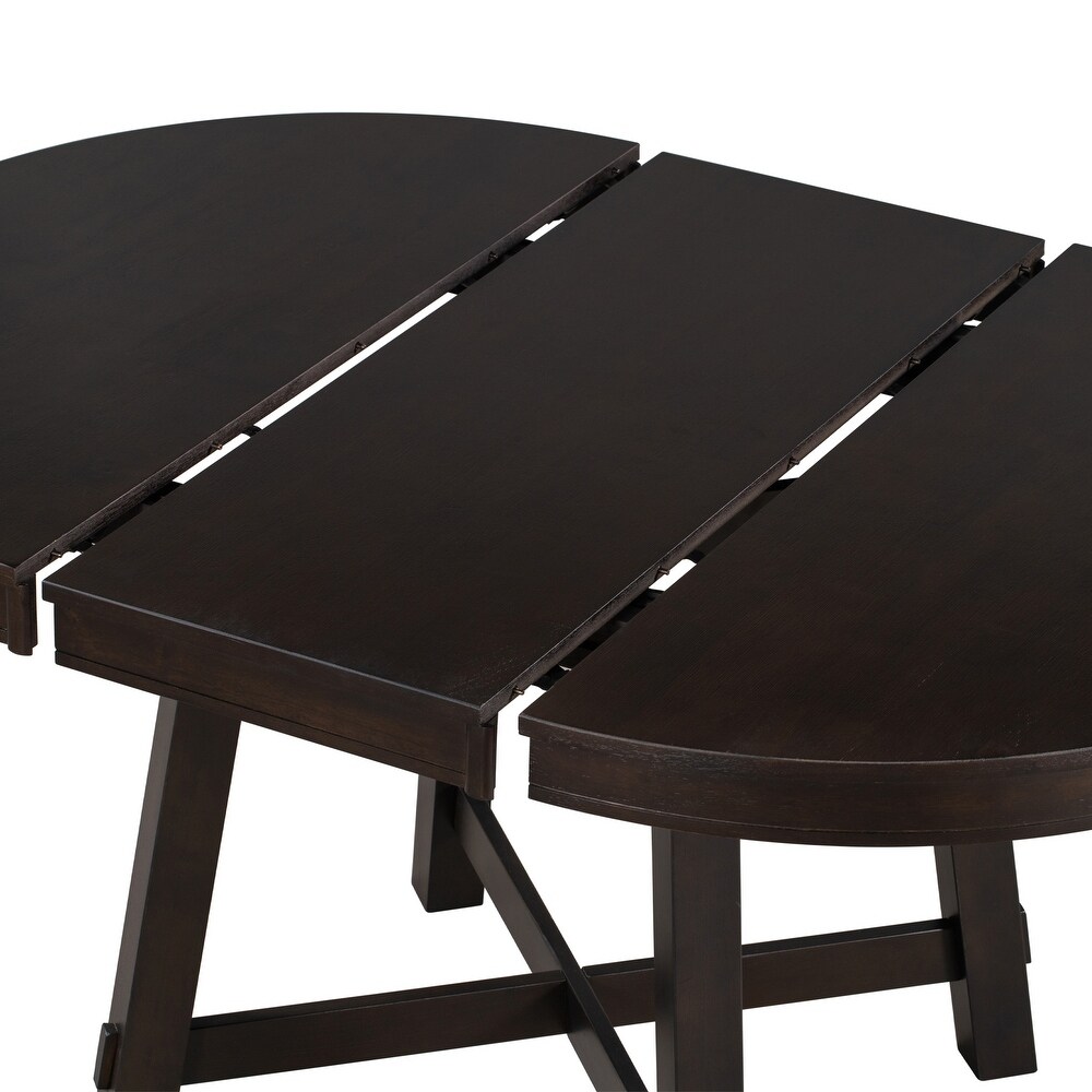 Round Extendable Dining Table with 16\