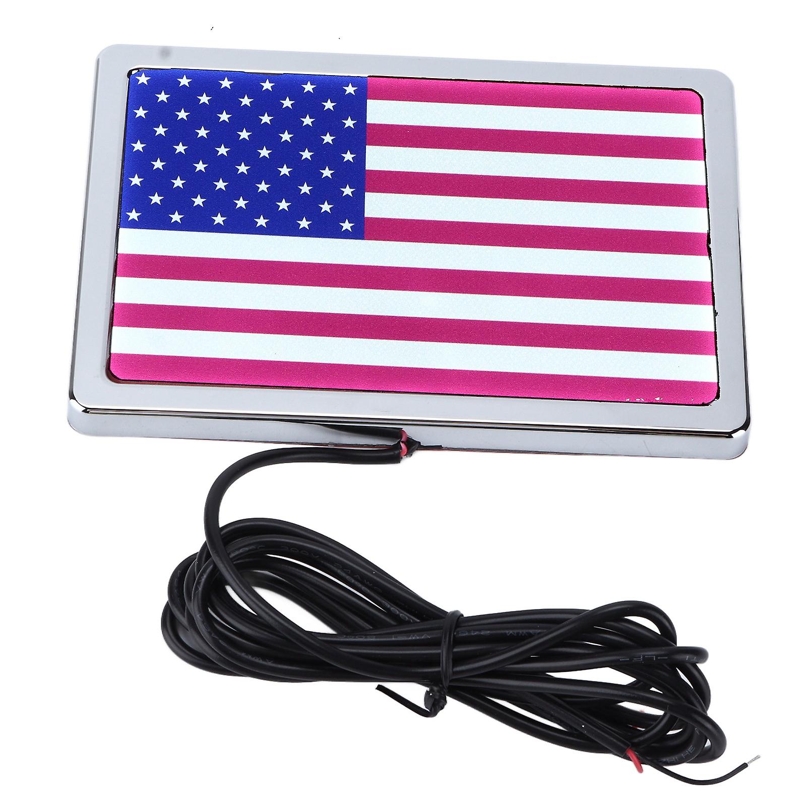 Dc12v 4x6in Led Flag Light Usa American Universal Accessory For Motorcycles Utvs Atvschrome Frame