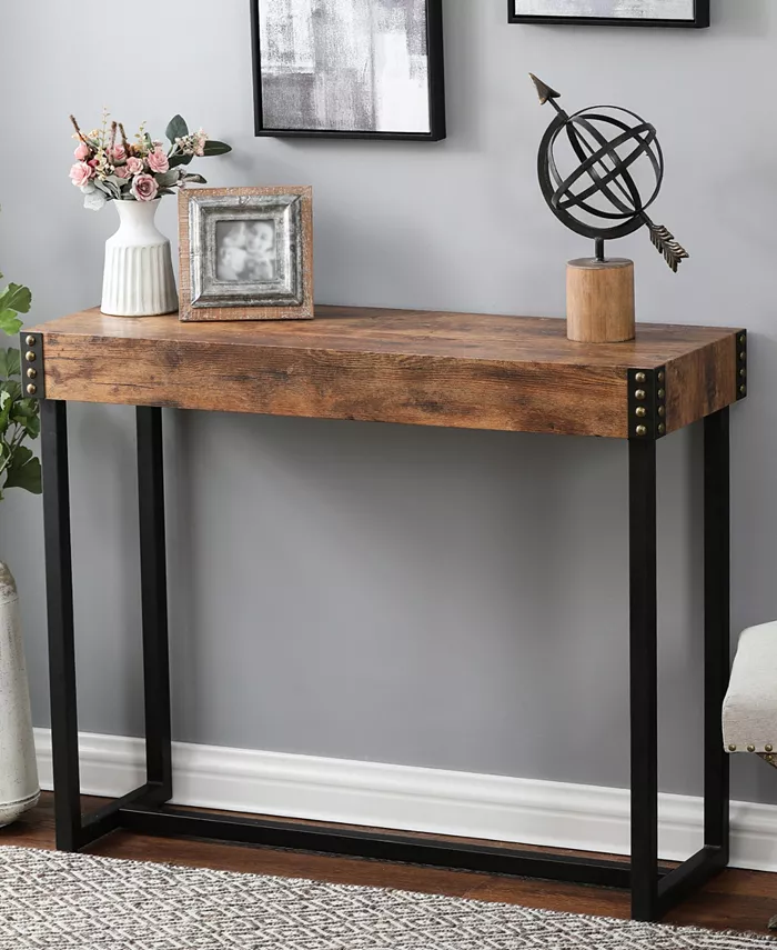 Luxen Home 31.5 H Manufactured Wood Metal and Iron Console and Entry Table