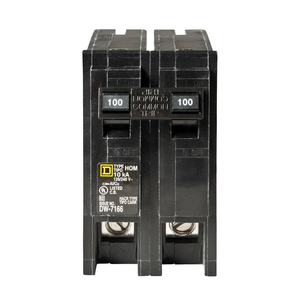 Square D Homeline 100 Amp 2-Pole Circuit Breaker HOM2100CP